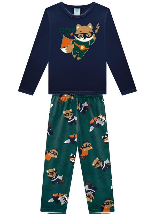 Kyly - Pijama Infantil Menino Brilha no Escuro Azul