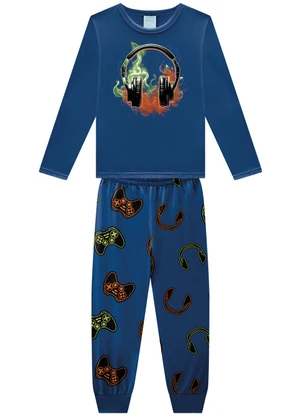 Kyly - Pijama Infantil Menino Brilha no Escuro Azul - KYLY