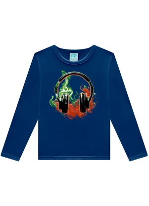 Kyly - Pijama Infantil Menino Brilha no Escuro Azul - KYLY