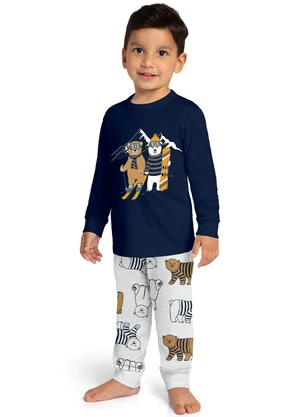 Kyly - Pijama Infantil Menino Brilha no Escuro Azul - KYLY