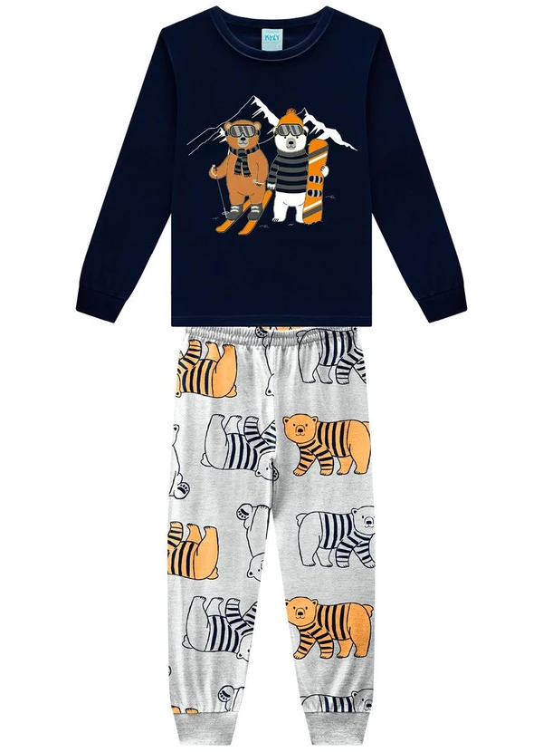 Kyly - Pijama Infantil Menino Brilha no Escuro Azul 2