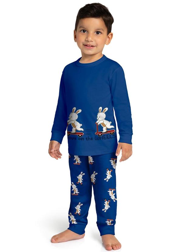 Kyly - Pijama Infantil Menino Brilha no Escuro Azul