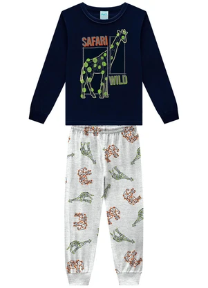 Kyly - Pijama Infantil Menino Brilha no Escuro Azul - KYLY