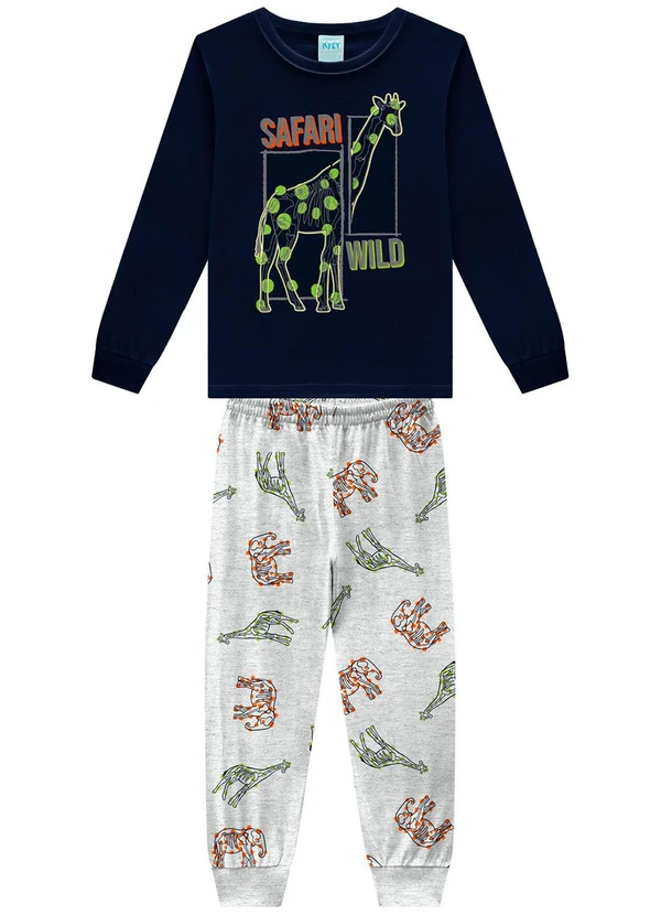 Kyly - Pijama Infantil Menino Brilha no Escuro Azul 2