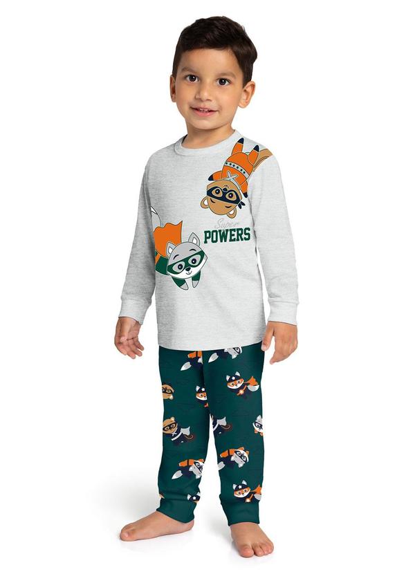 Kyly - Pijama Infantil Menino Brilha no Escuro Cinza