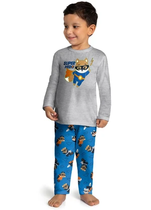 Kyly - Pijama Infantil Menino Brilha no Escuro Cinza - KYLY