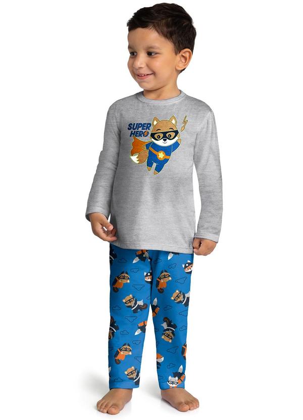 Kyly - Pijama Infantil Menino Brilha no Escuro Cinza