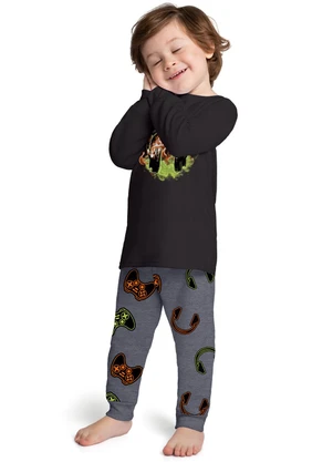 Kyly - Pijama Infantil Menino Brilha no Escuro Cinza - KYLY