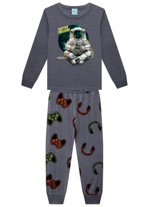 Kyly - Pijama Infantil Menino Brilha no Escuro Cinza - KYLY