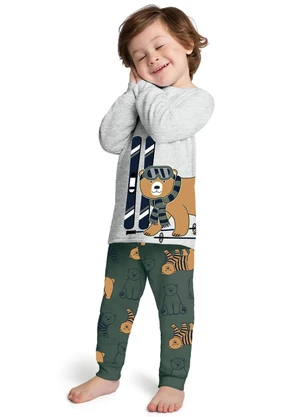 Kyly - Pijama Infantil Menino Brilha no Escuro Cinza - KYLY