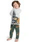 Kyly - Pijama Infantil Menino Brilha no Escuro Marrom - variação: Cinza