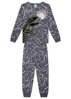 Kyly - Pijama Infantil Menino Brilha no Escuro Cinza - KYLY