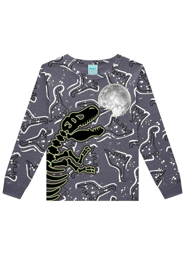 Kyly - Pijama Infantil Menino Brilha no Escuro Cinza 2