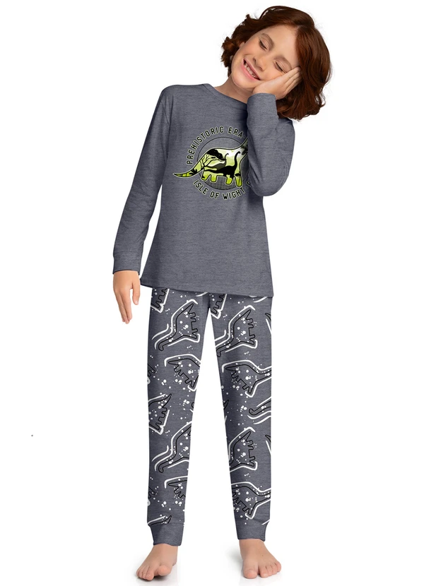 Kyly - Pijama Infantil Menino Brilha no Escuro Cinza