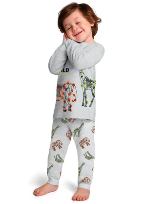 Kyly - Pijama Infantil Menino Brilha no Escuro Cinza - KYLY
