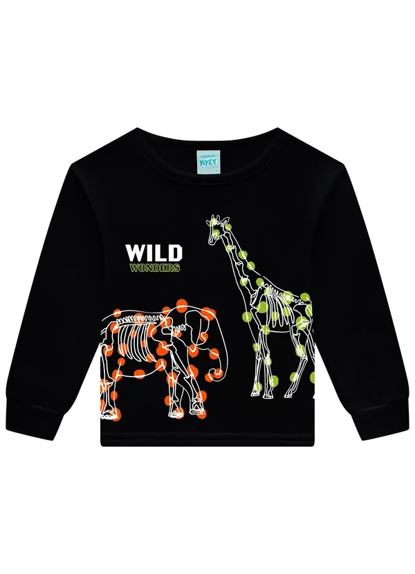 Kyly - Pijama Infantil Menino Brilha no Escuro Preto 2