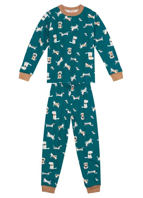 Brandili - Pijama Infantil Menino de Cachorrinhos Verde