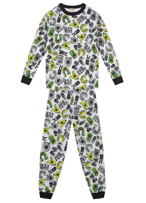 Brandili - Pijama Infantil Menino em Moletom Cinza