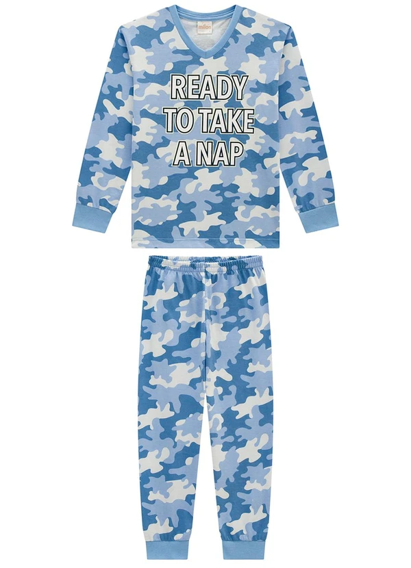Milon - Pijama Infantil Menino Estampa Azul