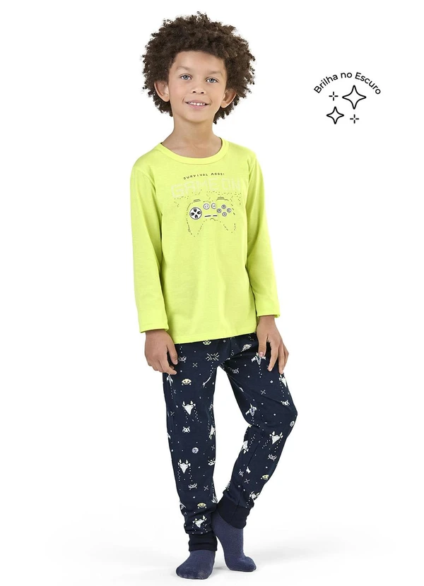 Elian - Pijama Infantil Menino Game On Verde