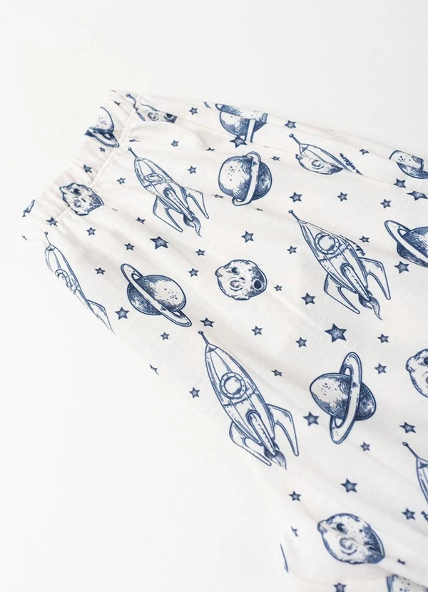 Vida Costeira - Pijama Infantil Sublimado Off Espacial Off White 6