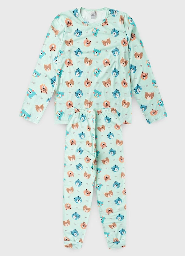 Vida Costeira - Pijama Infantil Sublimado Verde Urso Verde 4