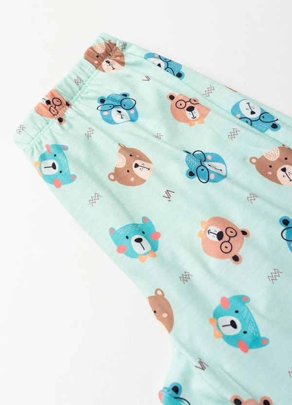 Vida Costeira - Pijama Infantil Sublimado Verde Urso Verde 6