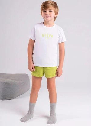 Bugbee - Pijama Infantil Suedine Listrado Branco - BUGBEE
