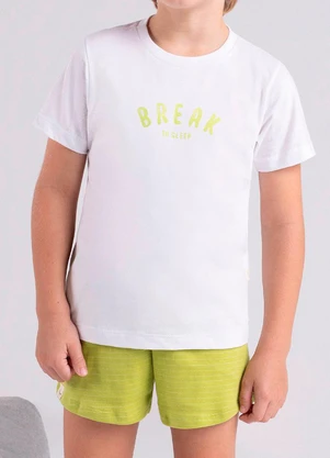 Bugbee - Pijama Infantil Suedine Listrado Branco - BUGBEE