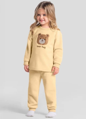 Brandili - Pijama Infantil Unissex em Soft Amarelo - BRANDILI