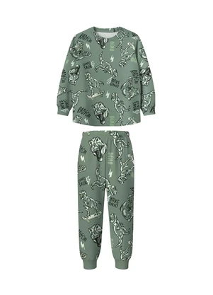 Malwee Kids - Pijama Jogger Dinossauro Verde - MALWEE KIDS