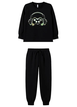 Malwee Kids - Pijama Jogger Gamer Preto - MALWEE KIDS