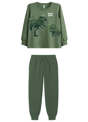 Malwee Kids - Pijama Jogger Wild King Verde Oliva - MALWEE KIDS