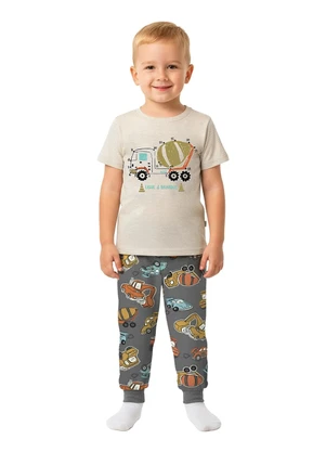 Malwee Kids - Pijama Ligue & Brinque Brilha NoCinza Mescla - MALWEE KIDS