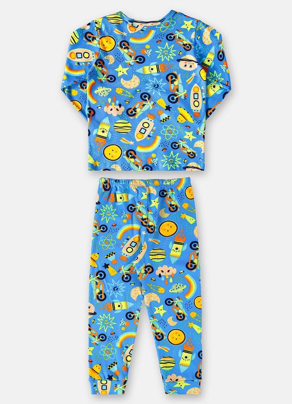 Up Baby - Pijama Longo Infantil Masculino Azul 3