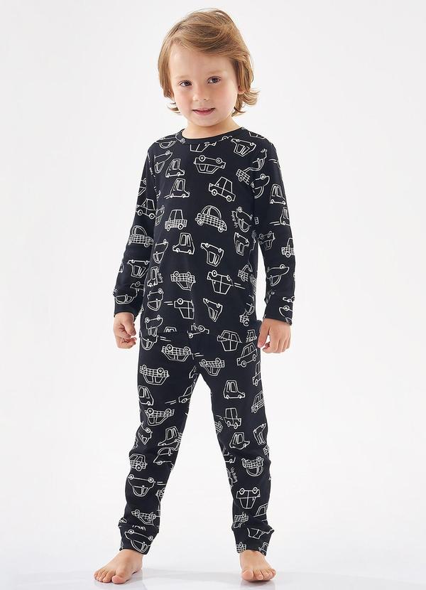 Up Baby - Pijama Longo Infantil Menino Preto