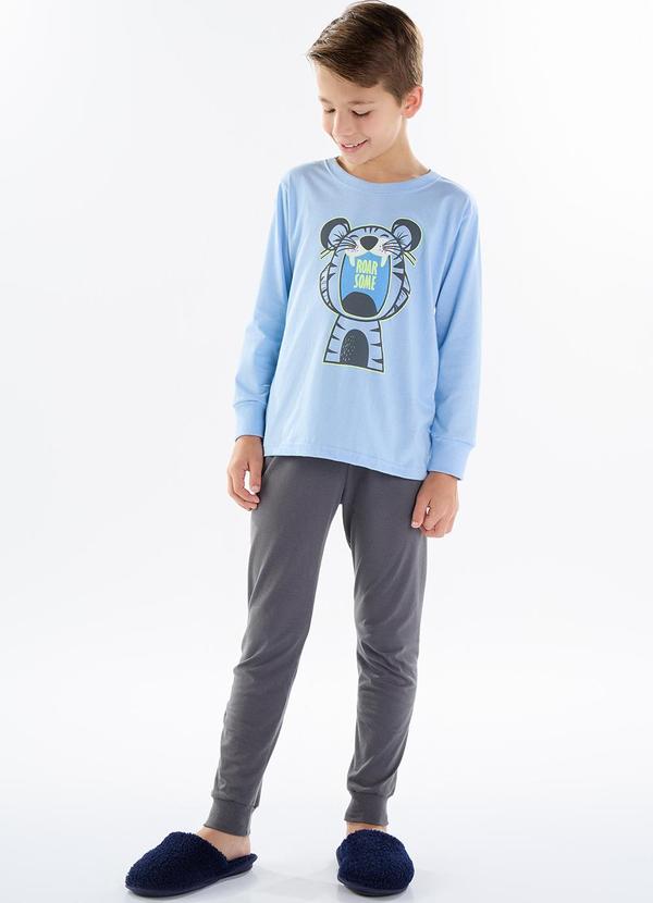 Pulla Bulla - Pijama Meia Malha Azul