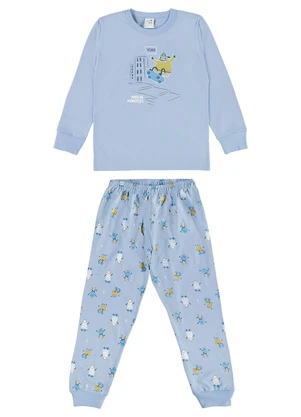 Pulla Bulla - Pijama Meia Malha Azul - PULLA BULLA
