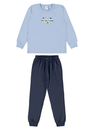 Pulla Bulla - Pijama Meia Malha Azul - PULLA BULLA