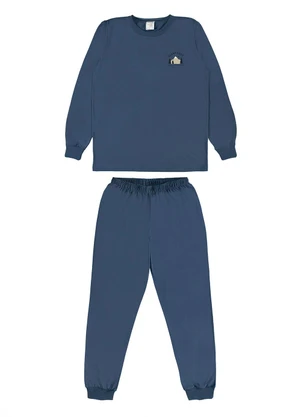 Pulla Bulla - Pijama Meia Malha Azul - PULLA BULLA