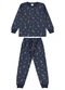 Pulla Bulla - Pijama Meia Malha Marrom - variação: Marinho