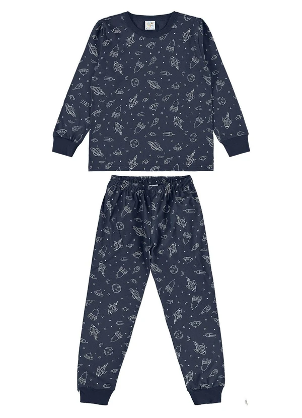 Pulla Bulla - Pijama Meia Malha Marinho