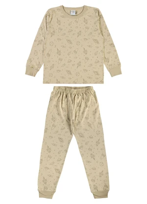 Pulla Bulla - Pijama Meia Malha Marrom - PULLA BULLA