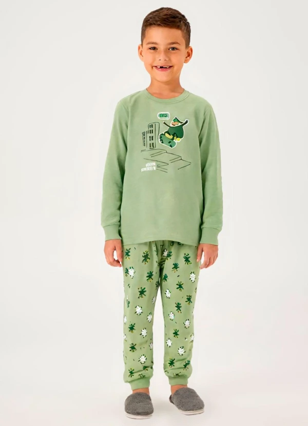 Pulla Bulla - Pijama Meia Malha Verde