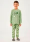 Pulla Bulla - Pijama Meia Malha Azul - variação: Verde