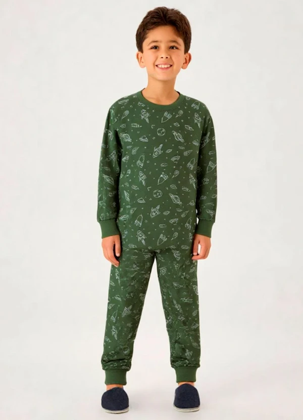 Pulla Bulla - Pijama Meia Malha Verde