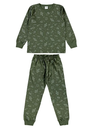 Pulla Bulla - Pijama Meia Malha Verde - PULLA BULLA