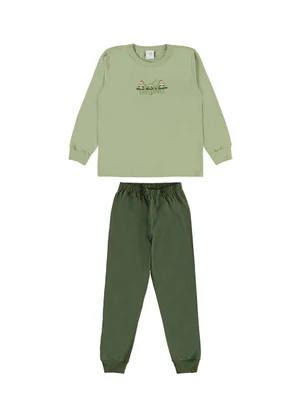 Pulla Bulla - Pijama Meia Malha Verde - PULLA BULLA