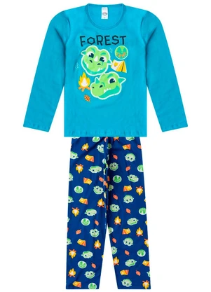 Select - Pijama Menino Manga Longa Meia Malha Azul - SELECT