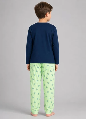 Select - Pijama Menino Manga Longa Meia Malha Azul - SELECT